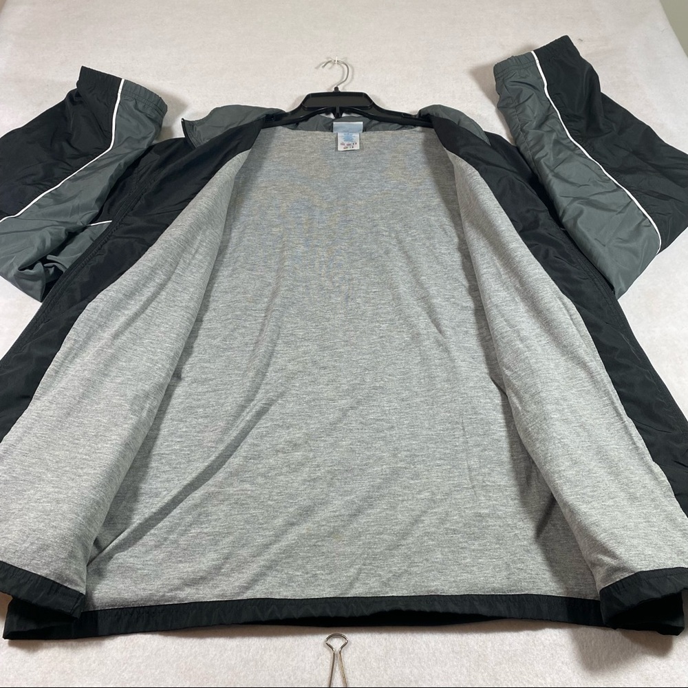 Reebok Jacket Men’s 2XL Zip Lined Jacket pockets Black gray light Windbreaker - Picture 13 of 14
